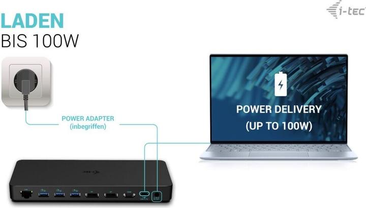 Actual product image i-tec USB-C Triple 4K Display Docking Station (USB-C, 9 ports)