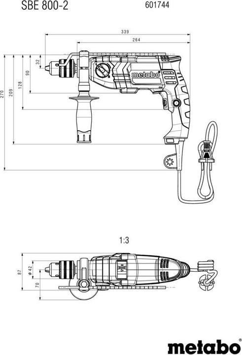 Produktbild Metabo Schlagbohrmaschin 075710SBE800-2