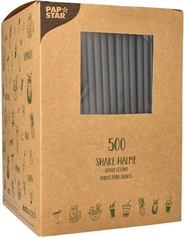 Produktbild Papstar Papier-Trinkhalm "pure", 250 mm, schwarz (500 x)