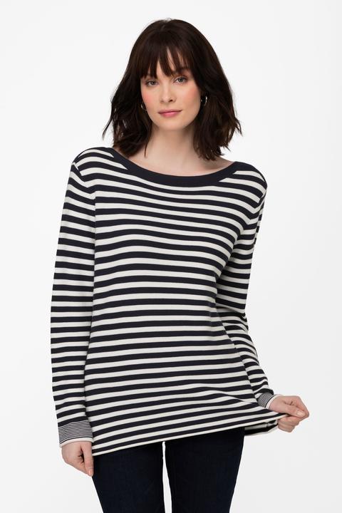 Produktbild Laurasøn Pullover, Feinstrick, Ringel, U-Boot-Ausschnitt, Langarm (M)