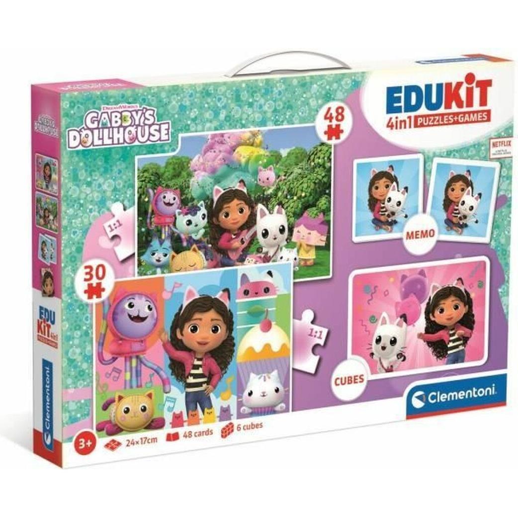 Clementoni Multicolore La Casa Delle Bambole Di Gabby Edukit 4In1 Puzzle E Giochi (48 Pezzi)