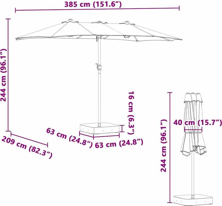 Image du produit vidaXL Garten-Sonnenschirm (2.09 m)