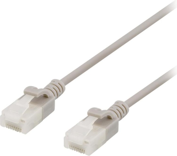 Produktbild Deltaco U/UTP Cat6a patch cable slim 3.5mm diameter 5m grey (U/UTP, CAT6a, 5 m)