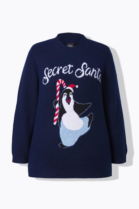 Produktbild Ulla Popken Pullover, Weihnachtsmotiv, Stehkragen, Langarm (62)