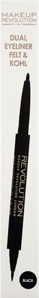 Immagine prodotto Makeup Revolution Fantastico doppio eyeliner in feltro e Kohl (Nero)