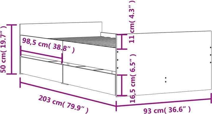 Image du produit vidaXL Bettgestell (90 x 200 cm)
