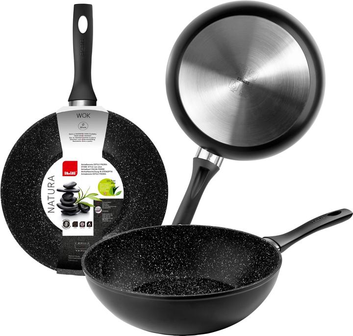 Produktbild Ibili WOK Natura 24 cm Wok für schnelles und gesundes Kochen (24 cm, Wok Pfanne, Edelstahl)