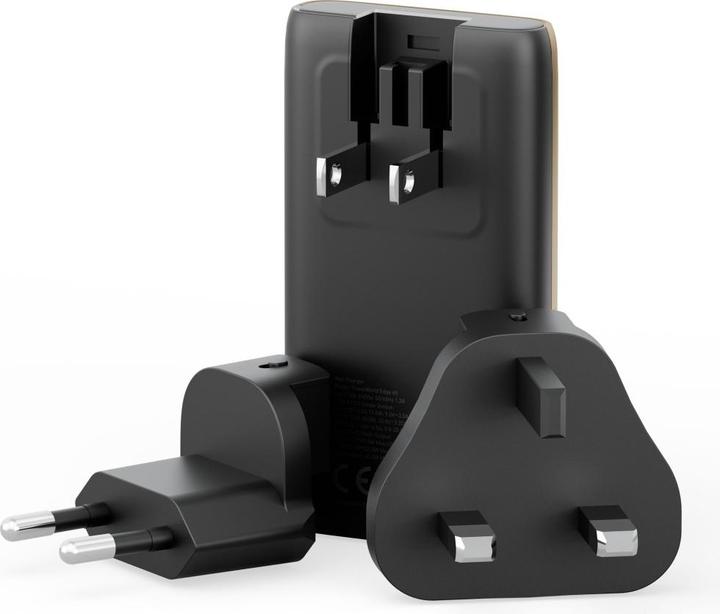 Actual product image Energea Wall charger TravelWorld Edge 65W 2xUSB-C PD/PPS/QC3.0 (US/UK/EU) gold (65 W, 2 ports)