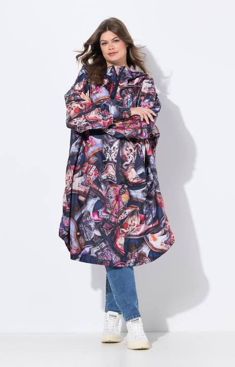 Actual product image Laurasøn Functional Unisex Hooded Rain Cape With Print (One size)