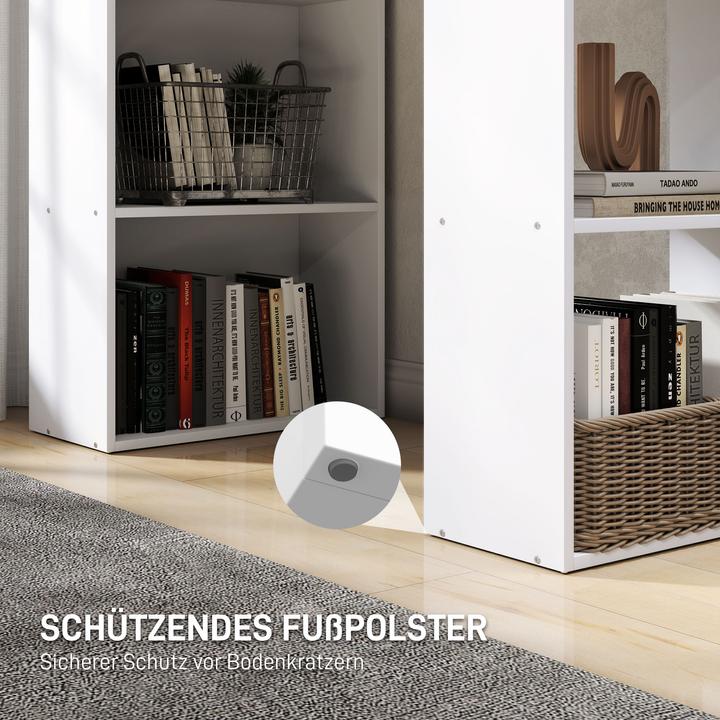 Image du produit Homcom Bureau avec 6 casiers de rangement (120 x 55 x 120 cm)