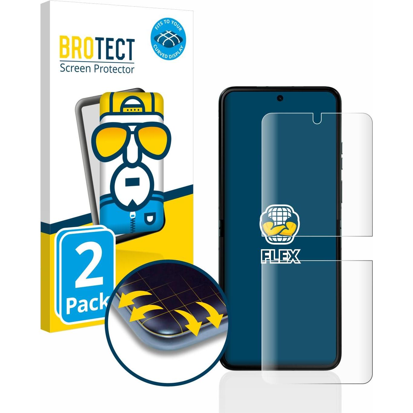 BROTECT Full-Cover Displayschutz (2 Stück, Motorola Razr 40 Ultra), Smartphone Schutzfolie, Transparent