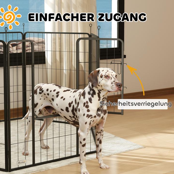 Actual product image PawHut Welpenauslauf Stahl Schwarz (Dog kennel)