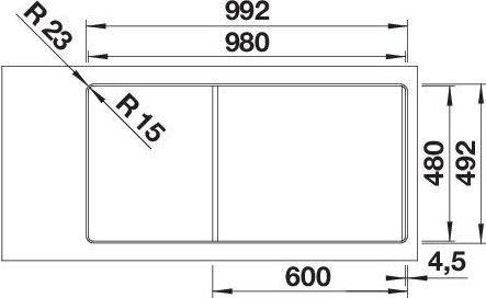 Actual product image Blanco ADIRA XL 6 S-F | SILGRANIT anthracite | installation type: flush-mounted | reversible | with remote (99 cm, 49 cm)