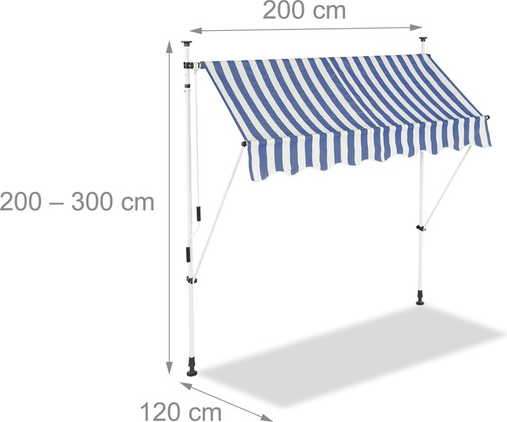 Produktbild Relaxdays Klemmmarkise (2 m)