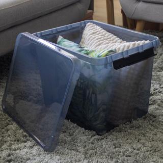 Actual product image Helit Aufbewahrungsbox Comfort-line, 52L, grau-transparent (52 l)