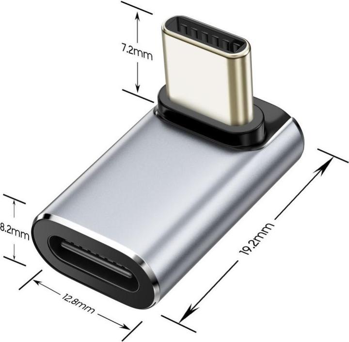 Produktbild Tech-Protect Ultraboost AA02 USB-C Winkeladapter - Grau (USB-C, USB-C)