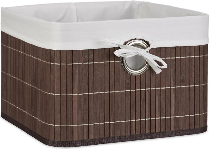 Actual product image Relaxdays Bamboo Storage Basket (1 x, 31 x 31 x 20 cm)