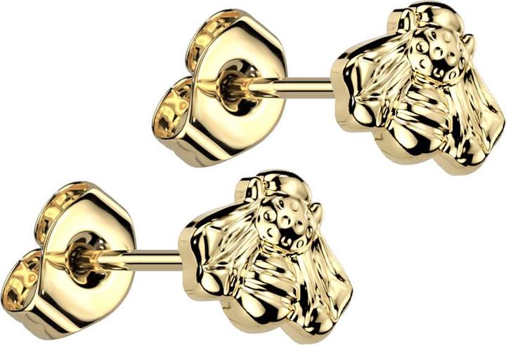 Produktbild Star Piercing Threadless Ohrstecker vergoldet Biene (ohne Messing, Titan)