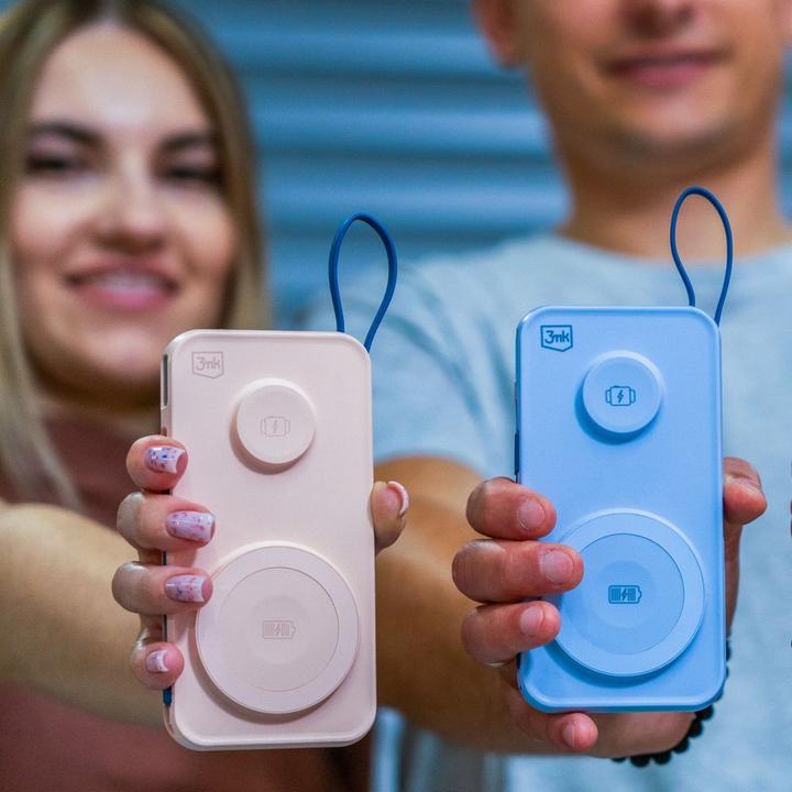 Produktbild 3MK Powerbank PastelUp 10,000mAh 22.5W z Magsafe + ładowanie Apple Watch różowy (10000 mAh, 22.50 W, 37 Wh)