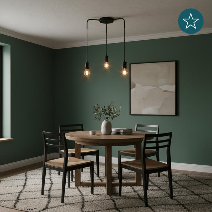 Produktbild Luxula Pendelleuchte Industrial 3 flammig, für 3 x E27, Metall, 1,5 m Textilkabel, schwarz (E27)