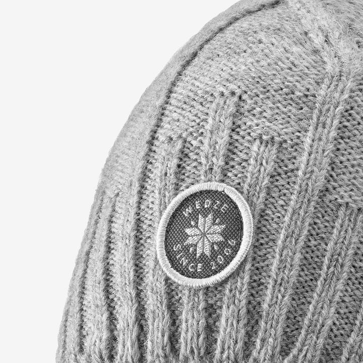 Produktbild Wedze Mütze Erwachsene Zopfmuster - Fur Virgin hellgrau