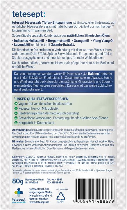 Produktbild Tetesept Badesalz Tiefen-Entspannung Sachet (80 ml, Badesalz)