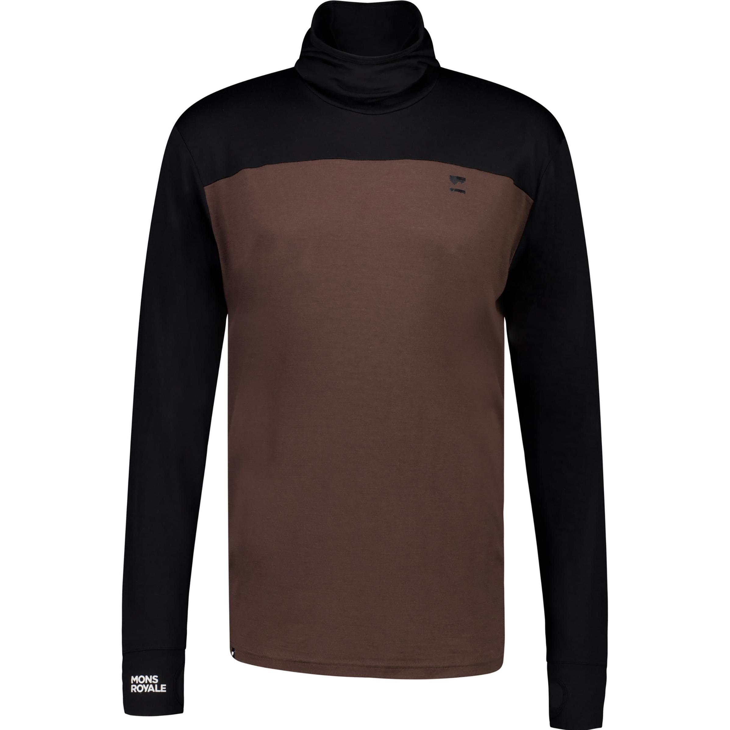 Mons Royale, Herren, Funktionsshirt, Yotei Powder Hood L/S (M), Braun, M