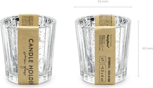 Immagine prodotto Partydeco Portacandele, argento, 6 cm (4 pz.)
