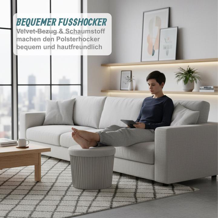 Image du produit Relaxdays Hocker aus Samt mit Stauraum