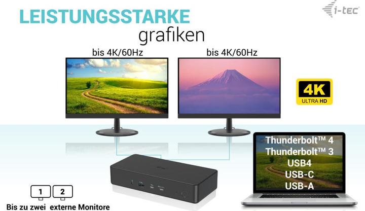 Immagine prodotto i-tec USB 3.0/USB-C/TB 3 PRO DUAL 4K (USB-C, 9 porte)
