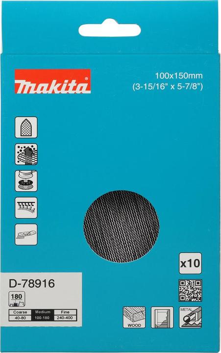 Actual product image Makita Netzschleifmittel 100x150 mm A180 - D (180)