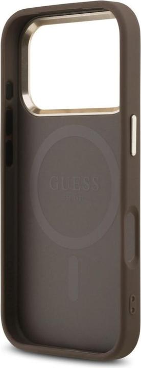 Immagine prodotto Guess Case Magsafe 4G PU Leather Case With Triangle Logo And Gold Metal Camera Frame For iPhone 17 P (Apple iPhone 17 Pro)