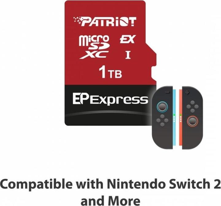 Productafbeelding Patriot 1 TB Express 800/600 MB/s Nintendo Switch 2 microSDXC-Karte (1000 GB, microSDXC, U3, UHS-I)