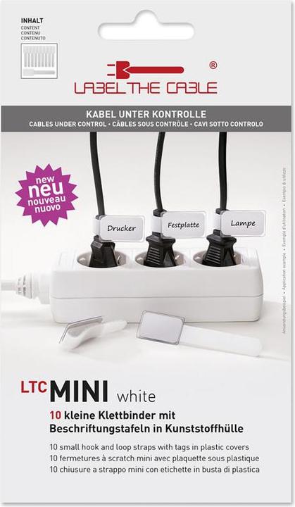 Produktbild Label-the-cable kleine Klettbinder mit Etikette (Klettkabelbinder, 90 mm, 10 Stk.)