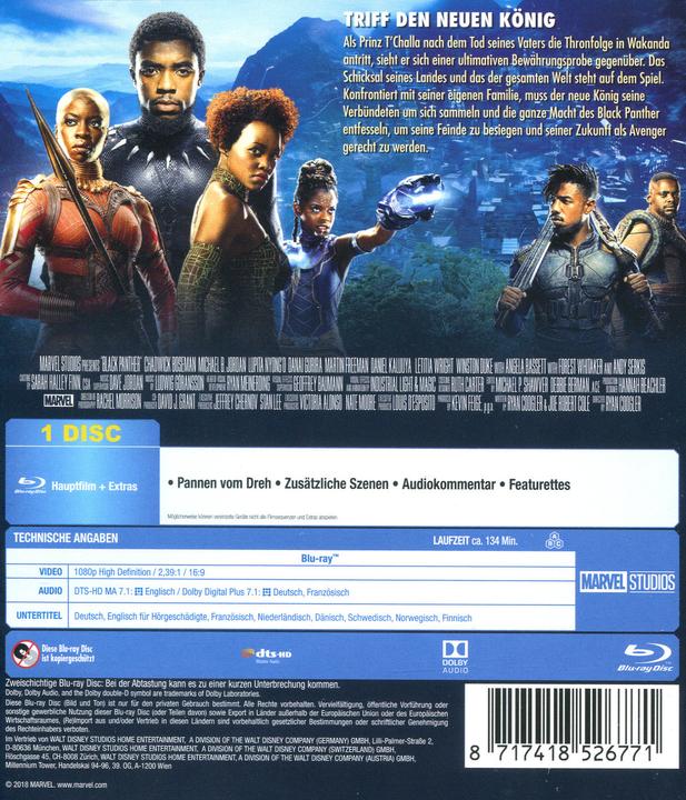 Image du produit La Panthère noire (Blu-ray, 2018, Allemand, Français, Anglais)