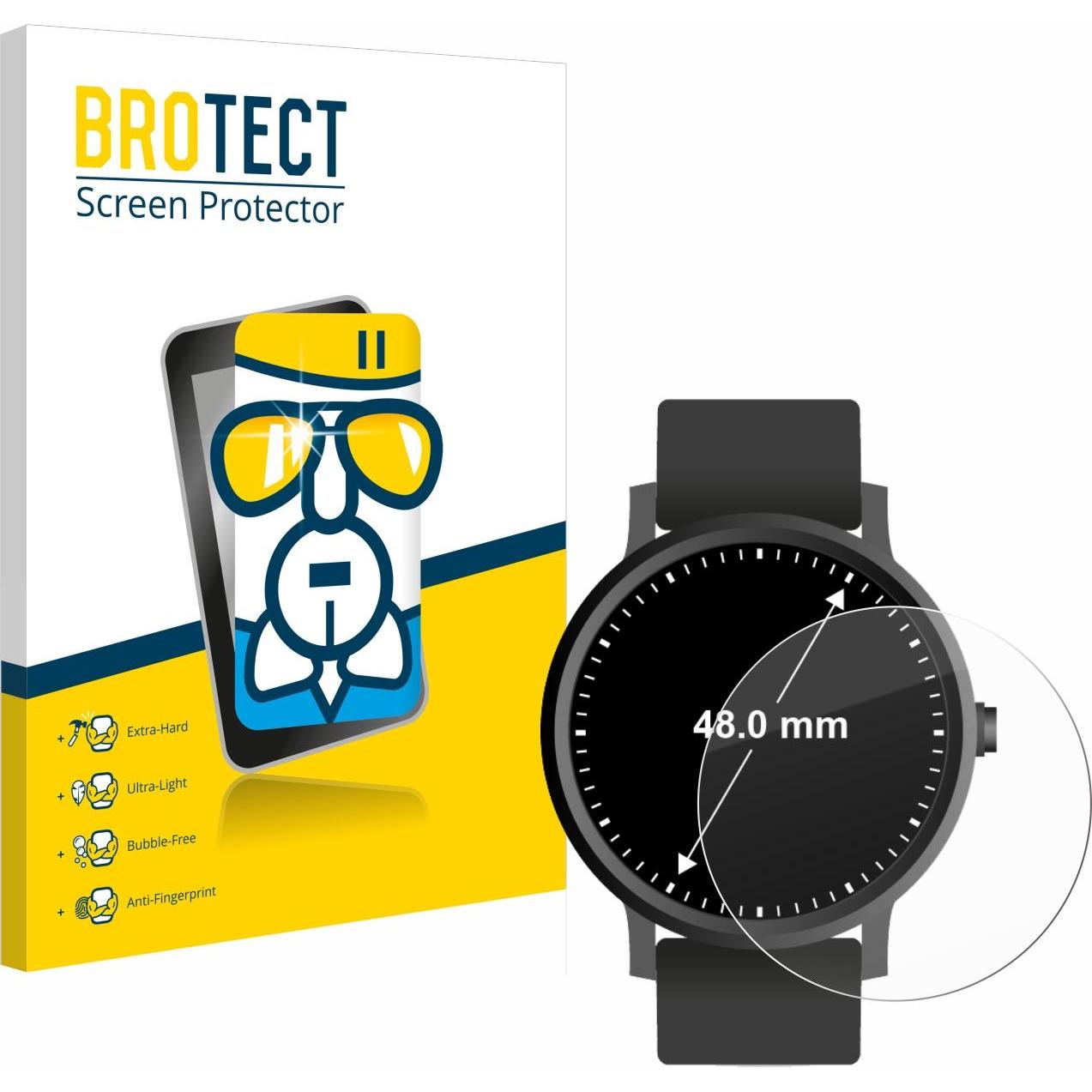BROTECT AirGlass Panzerglasfolie, Smartwatch Schutzfolie, Transparent