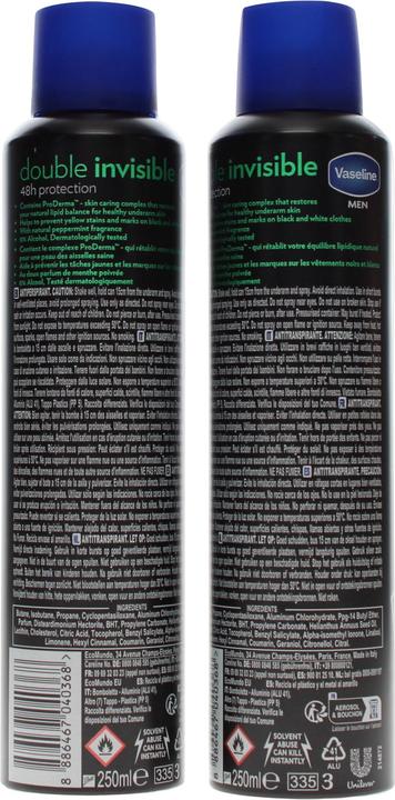 Image du produit Vaseline Double Invisible (Spray, 250 ml)
