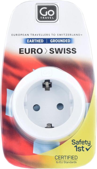Actual product image Go Travel EU-Swiss adapter 5.5 cm