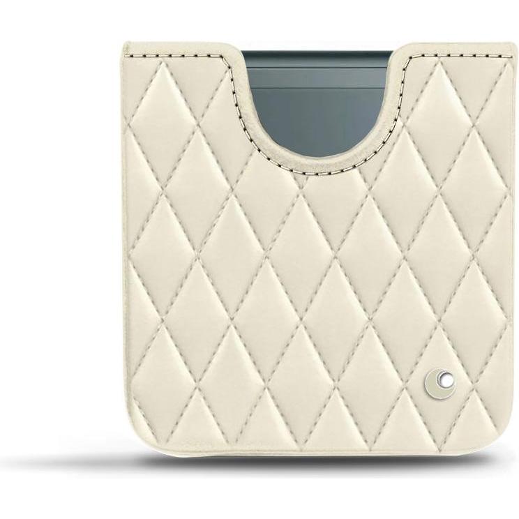 Noreve Lederschutzhülle Samsung Galaxy Z Flip3 (Samsung Galaxy Z Flip3), Smartphone Hülle, Weiss