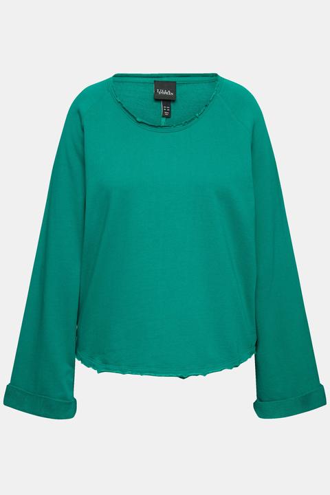 Produktbild Ulla Popken Sweatshirt, Rollkanten, Rundhals, Raglan-Langarm (60)