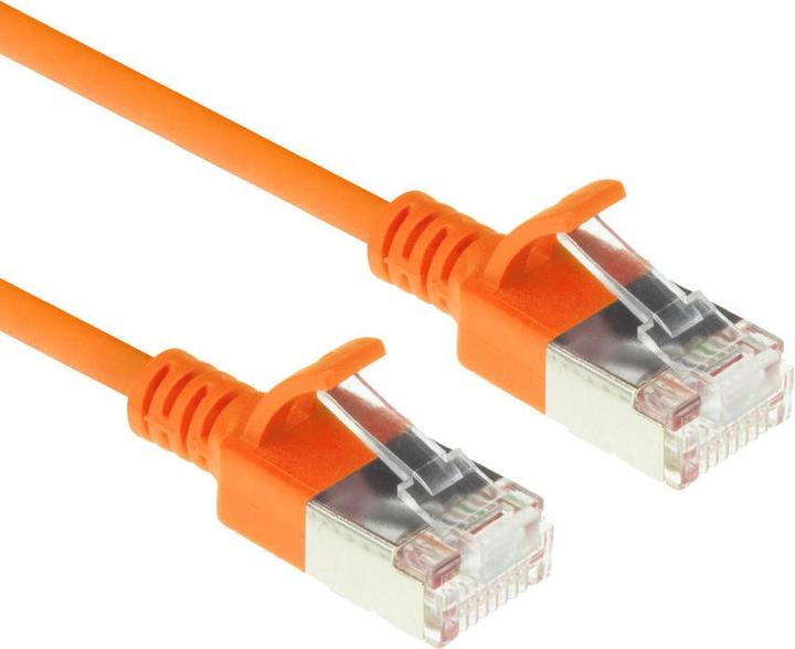 Produktbild Orange 1 meter LSZH U/FTP CAT6A datacenter slimline patch cable snagless with RJ45 connectors (U/FTP, CAT6a, 1 m)