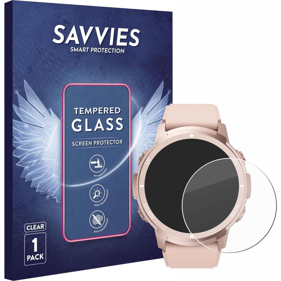 Savvies Panzerglas Displayschutz 9H Schutzglas Glas Klar Transparent, Smartwatch Schutzfolie, Transparent