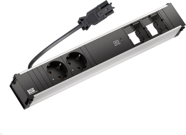 Produktbild Bachmann CONI 2xCEE7/3 1xUSB C 60W Schutzkontakt GST18 Stecker (2 x, CEE 7/3, 0.20 m)