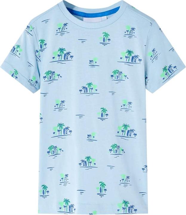 Image du produit vidaXL T-shirt enfant bleu clair 92,Composition : 100 % coton,Couleur (92)