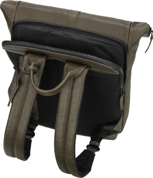 Actual product image Burkely Minimal Mason Unisex Rolltop Backpack - 14 inch laptop compartment - Green (21 l)
