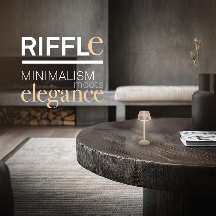 Immagine prodotto Briloner Brilo unplugged RIFFLE Akku Nano Tischleuchte mit Lichtkante - Beige (130 lm)