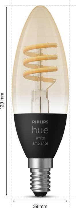 Actual product image Philips Hue Filament White Ambiance (E14, 4.60 W, 350 lm, 2 x, G)