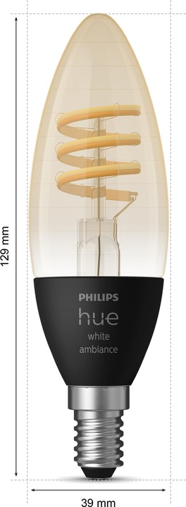 Actual product image Philips Hue Filament White Ambiance (E14, 4.60 W, 350 lm, 2 x, G)