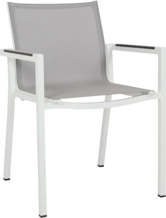 Accoudoirs Zement ciré, Grau, Schiefer, Sichtbeton, Toile Hellgrau, Weiss
