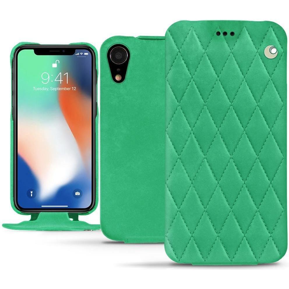 Noreve Lederschutzhülle vertikal (Apple iPhone XR), Smartphone Hülle, Grün